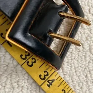 Judith Leiber Adjustable Black Leather Pilgrim Belt Judith Leiber | Accessories | Judith Leiber Adjustable Black  main image 3